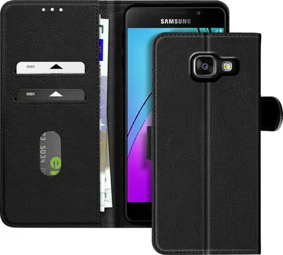 Produktbild von Avizar, Kunstlederetui mit Standfunktion Samsung Galaxy A3, Schwarz