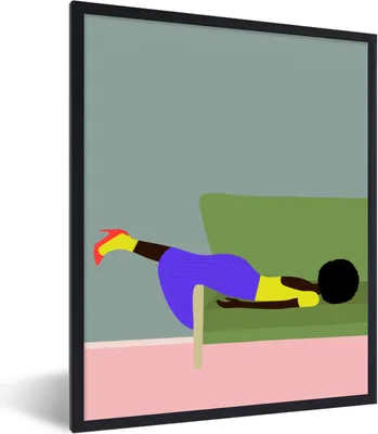 Produktbild von MuchoWow® Gerahmtes Poster Frau - Minimalismus - Design 60x80 cm - Poster mit Schwarzem Bilderrahmen Wandposter Rahmen Foto Bilder - Premium - Wanddeko Wohnzimmer