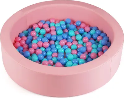 Produktbild von Rosa Schaumstoff-Bällebad mit 200 Ozeanbällen, waschbarer Bezug