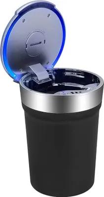 Produktbild von Auto Aschenbecher,Auto Ascher mit LED-Beleuchtung Träger Auto rauchende Zigarette Aschenbecher Halter mit blauer LED-Licht