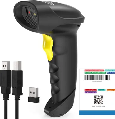 Produktbild von Inateck Barcode Scanner 2D Bluetooth, Wireless QR Code Scanner, 2D Imager mit 2000 mAh Akku, 1 Ladung 30 Tagen Dauerbetrieb, BCST-50