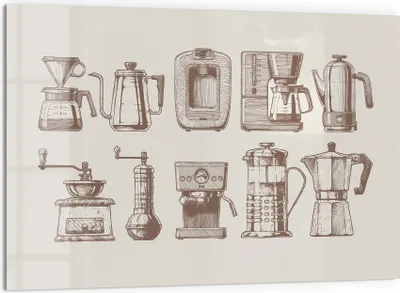 Produktbild von DEQORI Küchenrückwand Glas 60x40 cm 'Kaffeekunstwerke' Spritzschutz Bad Rückwand Küche