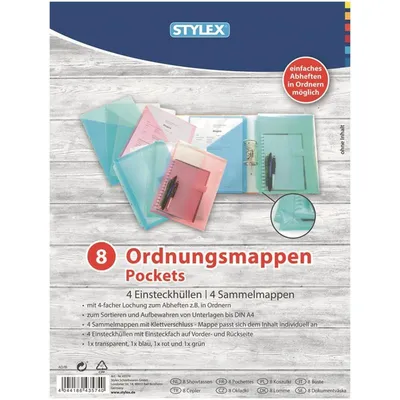 Produktbild von 8 Ordnungsmappen / je 4 Sammelmappen & Einsteckhüllen