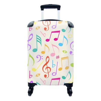Produktbild von MuchoWow® Koffer Handgepäck Trolley Rollkoffer Kleine Reisekoffer mit 4 Rollen - Musik - Patterns - Regenbogen - Cabin Size < 55x40x23 cm & 55x40x20 cm - Fotokoffer - Kabinenkoffer - Boardgepäck - Reise-Box - Reisekoffer - Reisegepäck - Koffer mit Bild - Trolley für Kinder