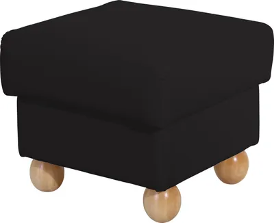 Produktbild von Max Winzer Hocker Monarch - Kunstleder schwarz - Maße: 54 x 54 x 48 cm
