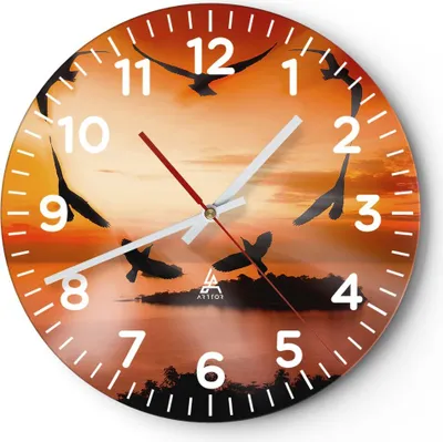 Produktbild von Wanduhr - Rund - Glasuhr - Natur Landschaft Insel Meer - 40x40cm - Schleichendes Uhrwerk - Lautlos - zum Aufhängen bereit - Dekoration Modern - Wanddekoration aus Glas - C4AR40x40-2440