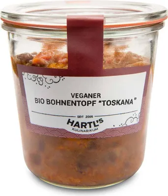 Produktbild von veganer Bohnentopf toskana 460g - Fertiggericht von Hartls Kulinarikum