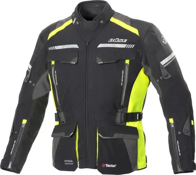 Image de Büse Highland 2 blouson textile pour moto, noir/gris/jaune, 106