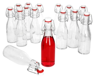 Zdjęcie produktu dla 12x huśtawka butelka 200ml butelka piwa okrągłe szklane butelki sok piwo sznaps likier ocet olej wieszak druciany
