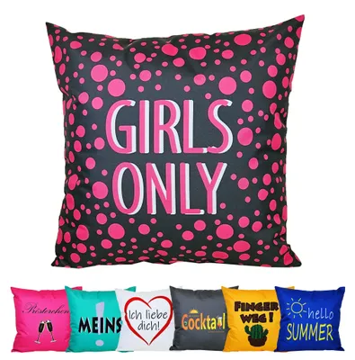 Produktbild von JACK 50x50cm Motiv Outdoor Lounge Kissen Dekokissen inkl. XXL-Füllung Wasserabweisend Sitzkissen Garten Stuhl Lotus Effekt lustig, Farbe:Girls