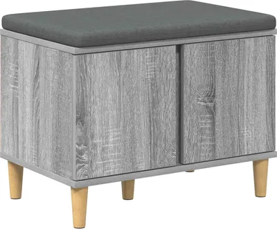 Produktbild von vidaXL Flurbank mit Kissen mit Speicher Graues Sonoma 60 x 38 x 46 cm