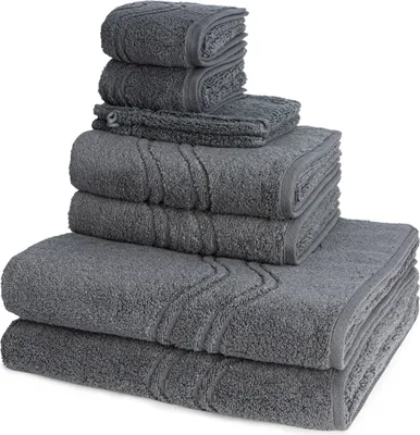 Produktbild von Ross Cashmere feeling 2 X Wasch- 2 X Gäste- 2 X Dusch- 2 X Handtuch im Set Walkfrottee aus Baumwolle 520 g/m², Weich saugstark mit Aufhänger Kordel, Wellenmuster und gewebte Bordüre elegant