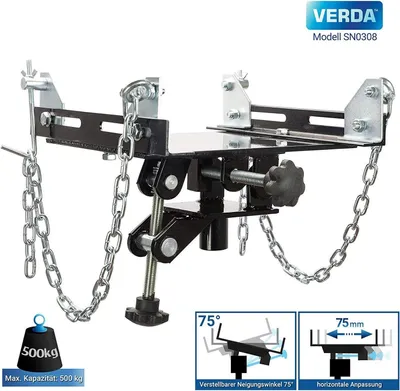 Produktbild von Adapter für Getriebeheber 500Kg Positionierer Faulenzer (zwei Ketten) Verstellbarer Adapter für Getriebeheber, Stabilisator für Motorheber SN0308