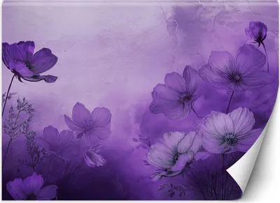 Produktbild von Vlies fototapete Lila Blumen auf einer Wiese 350x245 cm Feeby Lila inkl. Kleber einfache Montage