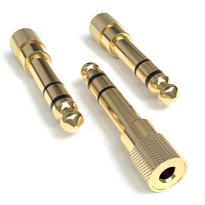 Produktbild von 3x Klinke Adapter 3.5mm auf 6.35mm verGoldete Stecker Aux Stereo Audio
