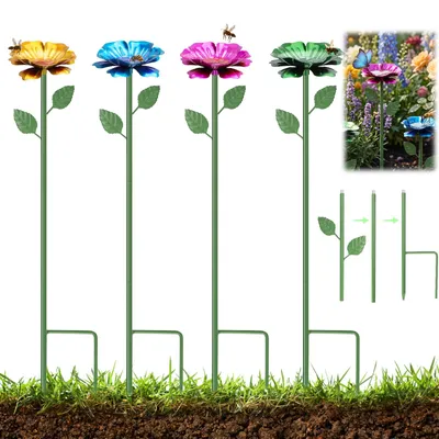 Insektentränke aus Metall, 4er-Set, Blumenform, für Garten & Balkon