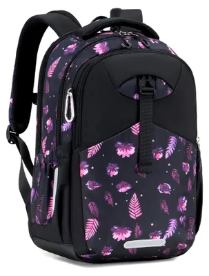 Produktbild von Schulranzen Teenager Mädchen, Ergonomische Schultasche mit Regenschutz, 30L Schulranzen Wasserdichter mit Abnehmbarem Hüftgurt für Schule, Bergsteigen, Reisen