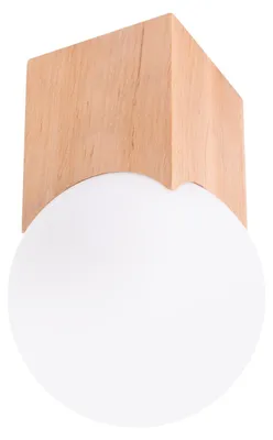 Image de Plafonnier SOLIS bois naturel 1xG9 8W bois/verre 19x12x12cm Sollux Lighting