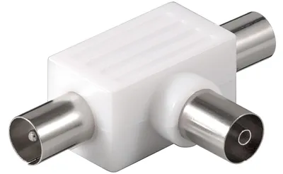 Produktbild von Goobay Koax T-Adapter: 2x Koax-Stecker > Koax-Buchse, Kunststoff