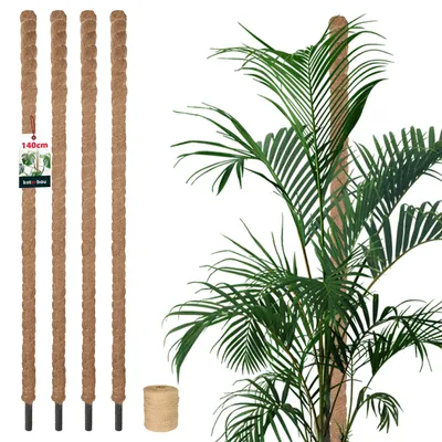 Image de KOTARBAU® 4 pcs Tuteur Plante Tuteur Coco ⌀ 3.2 x 140 cm Fibre de Coco Tuteurs pour Monstera Marron pour Plantes Grimpantes