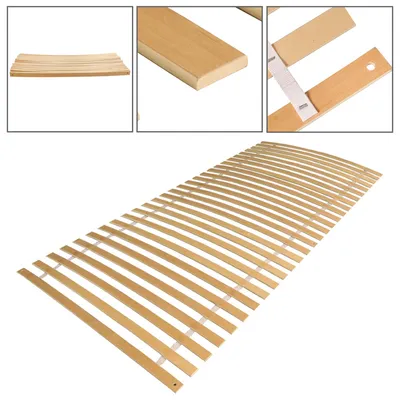 Image de SWANEW Sommier à lattes en bois 90 x 200 cm Sommier à lattes en épicéa stable Lit surélevé lattes 14 lattes en bois non réglable pour tous les matelas et lits d'enfants Sommier (90x200)