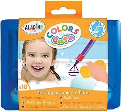 Produktbild von Aladine Bade-Kreidestifte für Kinder - 10 Stück in Aufbewahrungsbox
