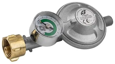 Produktbild von Gasdruckregler mit Manometer 50 mbar für Gasflaschen bis 11 kg