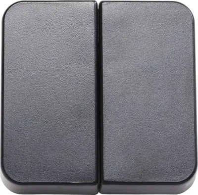 Produktbild von ROTH LANGE 57342 Doppelwippe Abdeckung für Serienschalter Basic schwarzgrau
