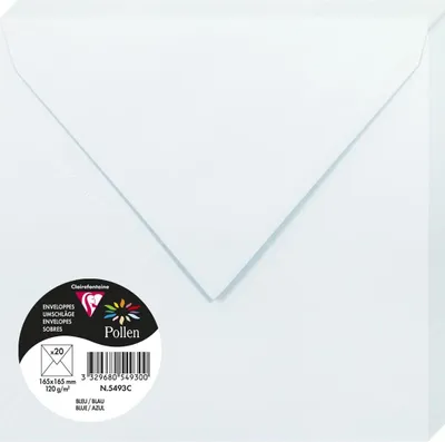 Immagine prodotto di Busta colorata Clairefontaine 165 × 165 mm, lilla, 20 pz. azzurro, 165 × 165 mm