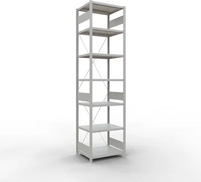 Produktbild von Schulte Fachbodenregal MULTIplus250 Stecksystem | Grundregal | HxBxT 300x75x60cm | 7 Ebenen | Fachlast 250kg | Lichtgrau