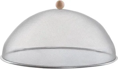Image de Couvercle métallique de protection pour aliments - Grille sphérique - Protection pour l'extérieur - Grille en tubes d'acier inoxydable - 43 x 43 x 21,7 cm