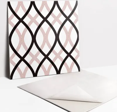 Produktbild von Linienkomposition – Selbstklebende Wandfliesen – PVC Wandpaneele – Vinyl Wandverkleidung – Dekopaneele selbstklebend – Wanddeko selbstklebend – 9 Stück 30x30 cm