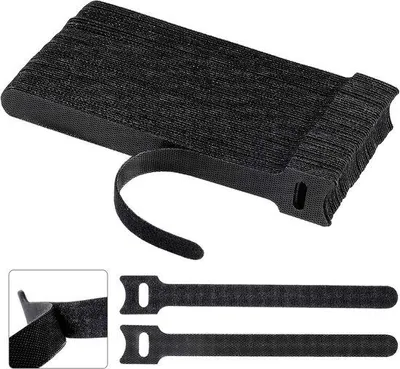 Produktbild von Ultiluxe Kabelbinder - 60 Stück - Klettband Kabelbinder - Kabel Organizer - 150 x 12 mm - Wiederverwendbar - Schwarz