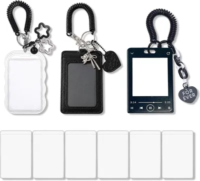Produktbild von Fotokaarthalter mit Veertouw, 3 Stück, 6 transparente Fächer, für Ausweise