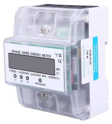 DIN-Schienen-Energiezähler 3-Phasen 5-100 A 230/400 V LCD