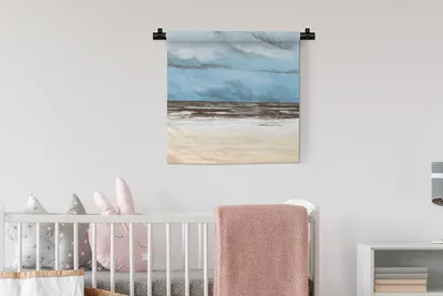 Produktbild von MuchoWow® Wandteppich Wandbehang Meer - Strand - Himmel 60x60 cm Tapisserie Dekoration Wandtuch - Dekorationen - Wand Decke