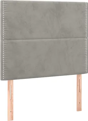 Produktbild von vidaXL Kopfteil Hellgrau 100 x 5 x 118/128 cm Samt