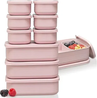 Produktbild von Famanu Brotdosen Set 1 x 900 ml + 2 x 280 ml - Rosa