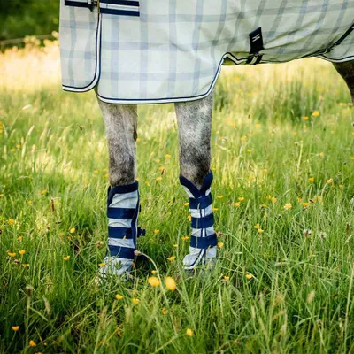 Image de Horseware Newmarket Fly Boots, Taille:Pur-sang, Couleur:Witney Navy