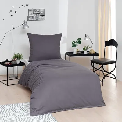Produktbild von Brielle Flanell Bettwäsche Set aus 100% Baumwolle mit 135 x 200 + 80 x 80 cm Gray Mix