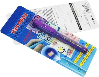 Immagine prodotto di Rilevatore di banconote a luce UV con penna di prova Nep per il controllo delle banconote - Funziona con tutte le valute - 1/3 pezzi