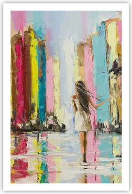 Produktbild von Poster - Poster ohne Rahmen - Mädchen Vogel - 61x91,5 cm - Wand Bild - Wanddeko - Wandbilder - Kunstposter - Wandposter - Bilder - Kunstdruck - Wanddekoration - Wandbild - P2XPA61x91-3441