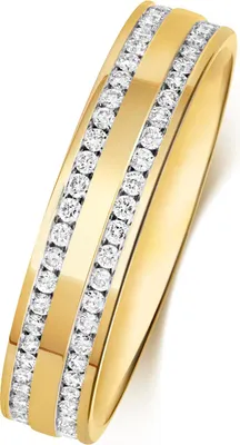Produktbild von 9 Karat (375) Gold 4,5mm Flach Court Form Diamant Trauring/Ehering/Hochzeitsring Brillant-Schliff 0.60 Karat H - PK1, 57 (18.1); TRS368309KYRSP