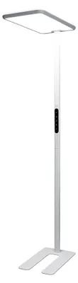 Produktbild von HOME DELUXE Bürolampe aus Aluminium VEKOR - Weiß | Vollspektrum Stehleuchte dimmbar,40W+40W Augenschutz Deckenfluter Neutralweiß 4000K Standleuchte Office Leselampe Kinderzimmer