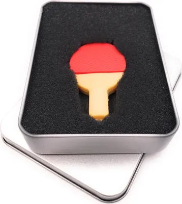 Produktbild von Onwomania Tischtennis Schläger Sport in Rot USB Stick in Alu Geschenkbox 64 GB USB 3.0