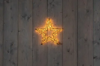 Productafbeelding van 36Cmx3Cm 3D Ster Zwart 800Led Classic Warm - 5M Aanloopsnoer - On / Dimmer / 8/16H Timer / Off Ip44 Trafo kerstverlichting Anna's Collection
