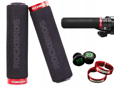 Image de Poignées de guidon Rockbros BT1001BKRD, confort en mousse souple