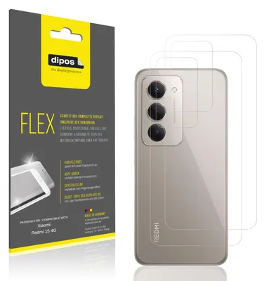 Immagine prodotto di 2x Pellicola protettiva per Xiaomi Redmi 15 4G Rückseite, rivestimento al 100%, Protezione dipos Flex