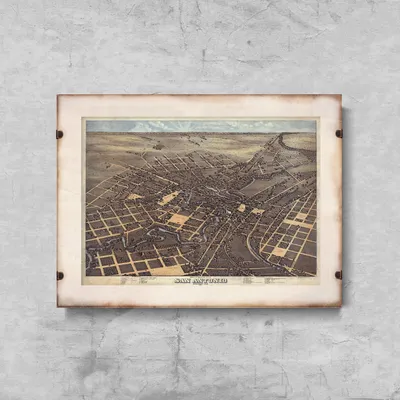 Produktbild von Poster - Canvas - Leinwand - 84,1 cm x 59,4 cm - Fotoposter - Leinwandkunst - Alte Karte von San Antonio