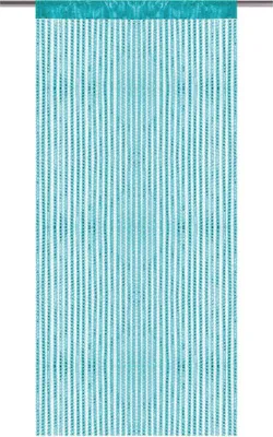 Immagine prodotto di Tenda a cordoncino a strisce metalliche, dimensioni: 140x250cm, colore: turchese